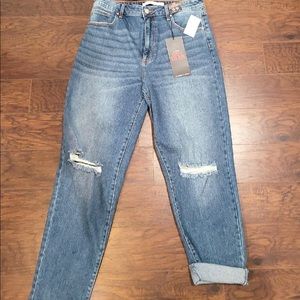 NWT Celebrity Pink Curvy Dad Jeans. Size 9 & 13 High-Rise Color Blue